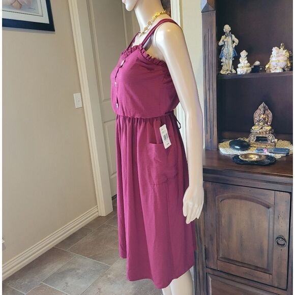 Speechless Big Girls Sleeveless Sundress cabernet color - Picture 4 of 10